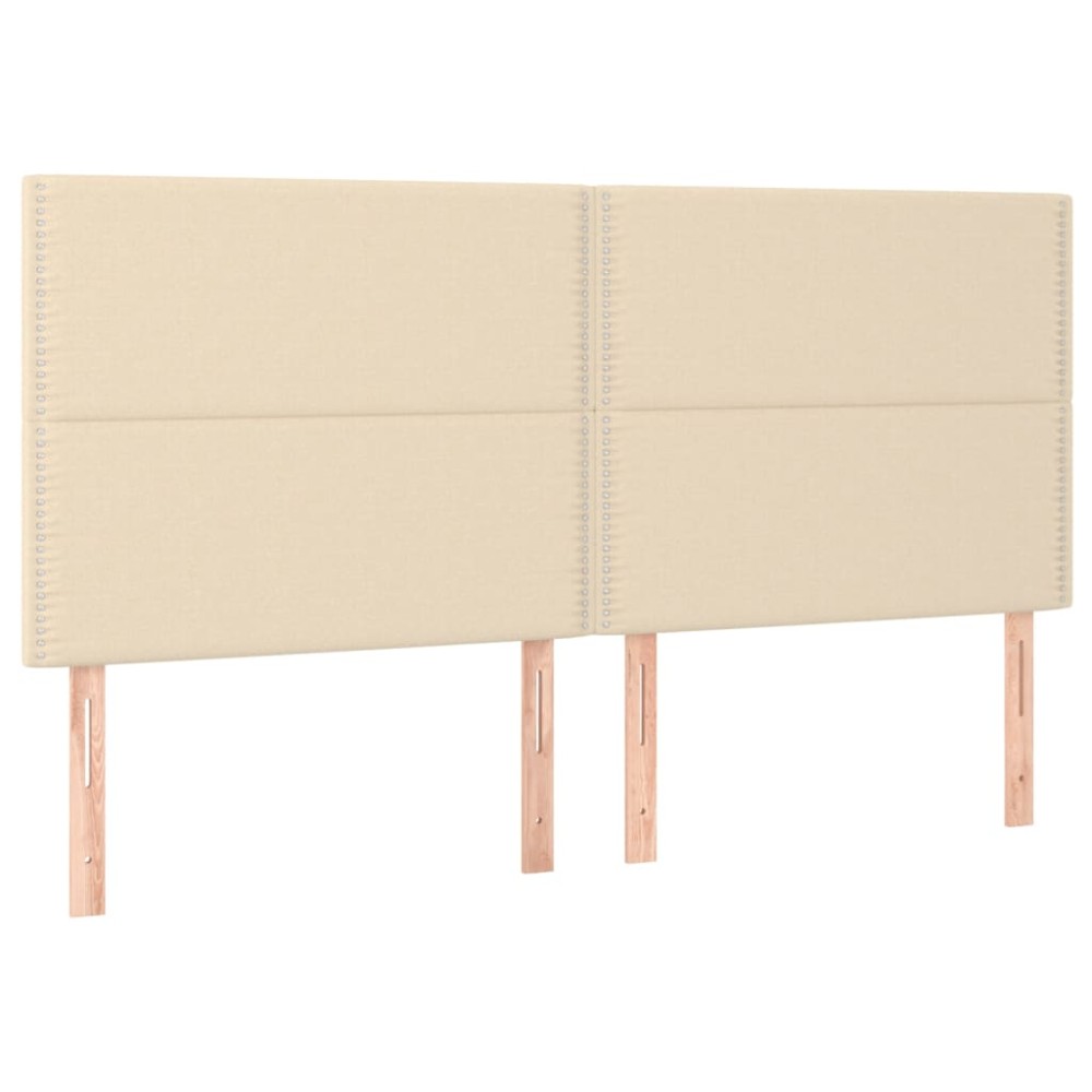 vidaXL Tăblii de pat, 4 buc, crem, 100x5x78/88 cm, textil