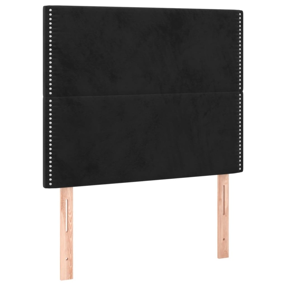 vidaXL Tăblii de pat, 2 buc, negru, 90x5x78/88 cm, catifea