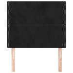 vidaXL Tăblii de pat, 2 buc, negru, 90x5x78/88 cm, catifea