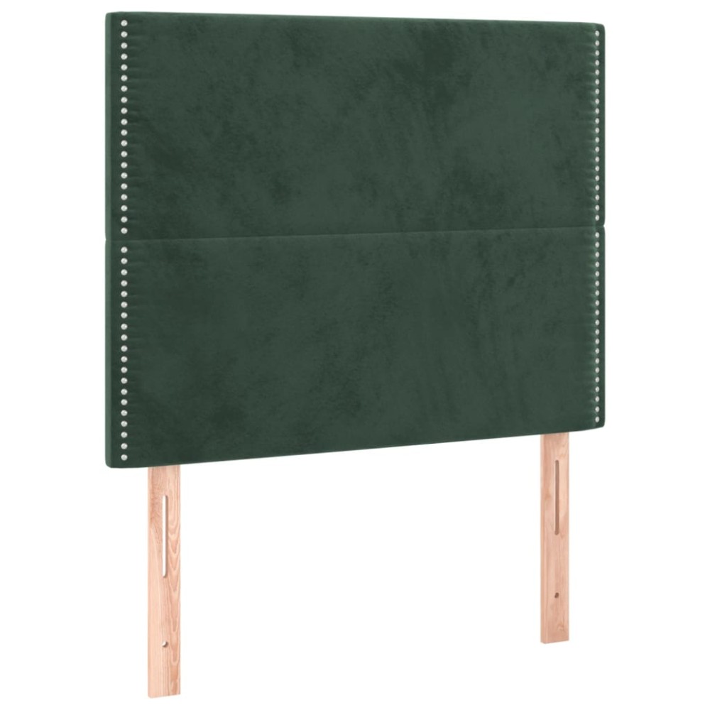 vidaXL Tăblii de pat, 2 buc, verde închis, 100x5x78/88 cm, catifea