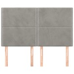 vidaXL Tăblii de pat, 4 buc, gri deschis, 72x5x78/88 cm, catifea vidaXL Tăblii de pat, 4 buc, gri deschis, 72x5x78/88 cm, catifea
