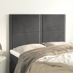 vidaXL Tăblii de pat, 4 buc, gri închis, 72x5x78/88 cm, catifea vidaXL Tăblii de pat, 4 buc, gri închis, 72x5x78/88 cm, catifea