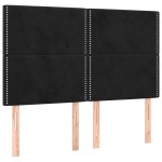 vidaXL Tăblii de pat, 4 buc, negru, 72x5x78/88 cm, catifea vidaXL Tăblii de pat, 4 buc, negru, 72x5x78/88 cm, catifea