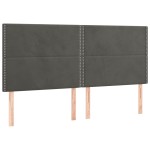 vidaXL Tăblii de pat, 4 buc, gri închis, 80x5x78/88 cm, catifea vidaXL Tăblii de pat, 4 buc, gri închis, 80x5x78/88 cm, catifea