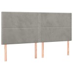 vidaXL Tăblii de pat, 4 buc, gri deschis, 90x5x78/88 cm, catifea vidaXL Tăblii de pat, 4 buc, gri deschis, 90x5x78/88 cm, catifea