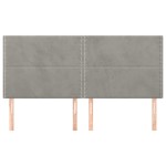 vidaXL Tăblii de pat, 4 buc, gri deschis, 90x5x78/88 cm, catifea vidaXL Tăblii de pat, 4 buc, gri deschis, 90x5x78/88 cm, catifea