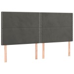 vidaXL Tăblii de pat, 4 buc, gri închis, 90x5x78/88 cm, catifea vidaXL Tăblii de pat, 4 buc, gri închis, 90x5x78/88 cm, catifea