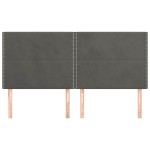 vidaXL Tăblii de pat, 4 buc, gri închis, 90x5x78/88 cm, catifea vidaXL Tăblii de pat, 4 buc, gri închis, 90x5x78/88 cm, catifea