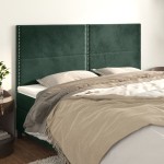 vidaXL Tăblii de pat, 4 buc, verde închis, 90x5x78/88 cm, catifea vidaXL Tăblii de pat, 4 buc, verde închis, 90x5x78/88 cm, catifea