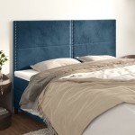 vidaXL Tăblii de pat, 4 buc, albastru închis, 90x5x78/88 cm, catifea vidaXL Tăblii de pat, 4 buc, albastru închis, 90x5x78/88 cm, catifea