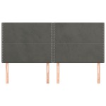 vidaXL Tăblii de pat, 4 buc, gri închis, 100x5x78/88 cm, catifea vidaXL Tăblii de pat, 4 buc, gri închis, 100x5x78/88 cm, catifea