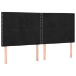 vidaXL Tăblii de pat, 4 buc, negru, 100x5x78/88 cm, catifea vidaXL Tăblii de pat, 4 buc, negru, 100x5x78/88 cm, catifea
