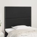 vidaXL Tăblie de pat neagră 80x5x118/128 cm piele ecologică