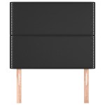 vidaXL Tăblie de pat neagră 80x5x118/128 cm piele ecologică