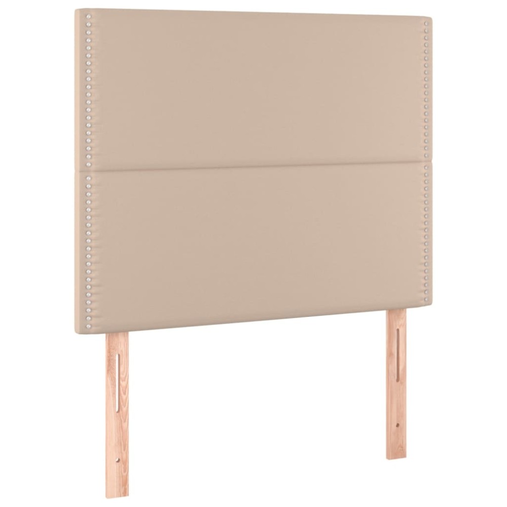 vidaXL Tăblii de pat 2 buc, cappuccino 100x5x78/88 cm piele ecologică