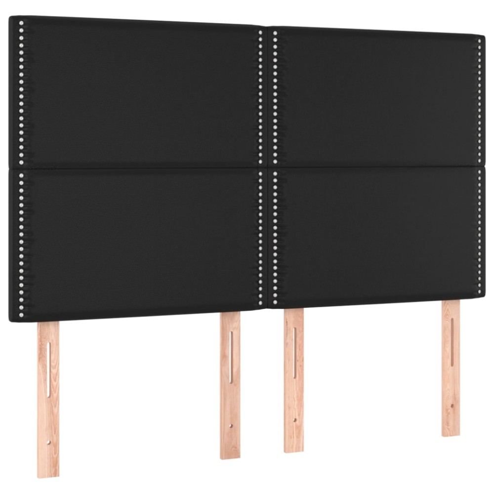 vidaXL Tăblii de pat, 4 buc, negru, 72x5x78/88 cm, piele ecologică