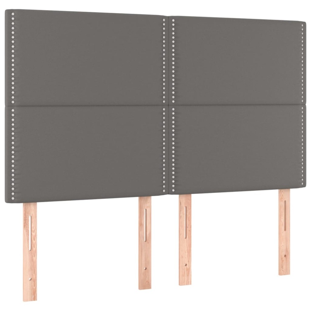 vidaXL Tăblii de pat, 4 buc, gri, 72x5x78/88 cm, piele ecologică