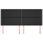 vidaXL Tăblii de pat, 4 buc, negru, 80x5x78/88 cm, piele ecologică