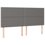vidaXL Tăblii de pat, 4 buc, gri, 80x5x78/88 cm, piele ecologică