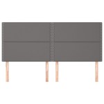vidaXL Tăblii de pat, 4 buc, gri, 80x5x78/88 cm, piele ecologică