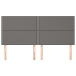 vidaXL Tăblii de pat, 4 buc, gri, 90x5x78/88 cm, piele ecologică