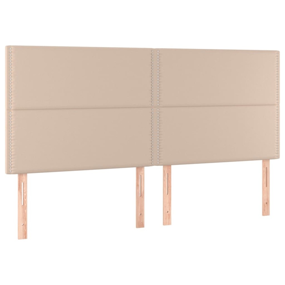 vidaXL Tăblii de pat 4 buc, cappuccino 90x5x78/88 cm piele ecologică