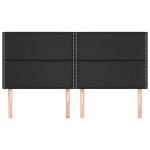 vidaXL Tăblii de pat, 4 buc, negru, 100x5x78/88 cm, piele ecologică
