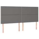 vidaXL Tăblii de pat, 4 buc, gri, 100x5x78/88 cm, piele ecologică