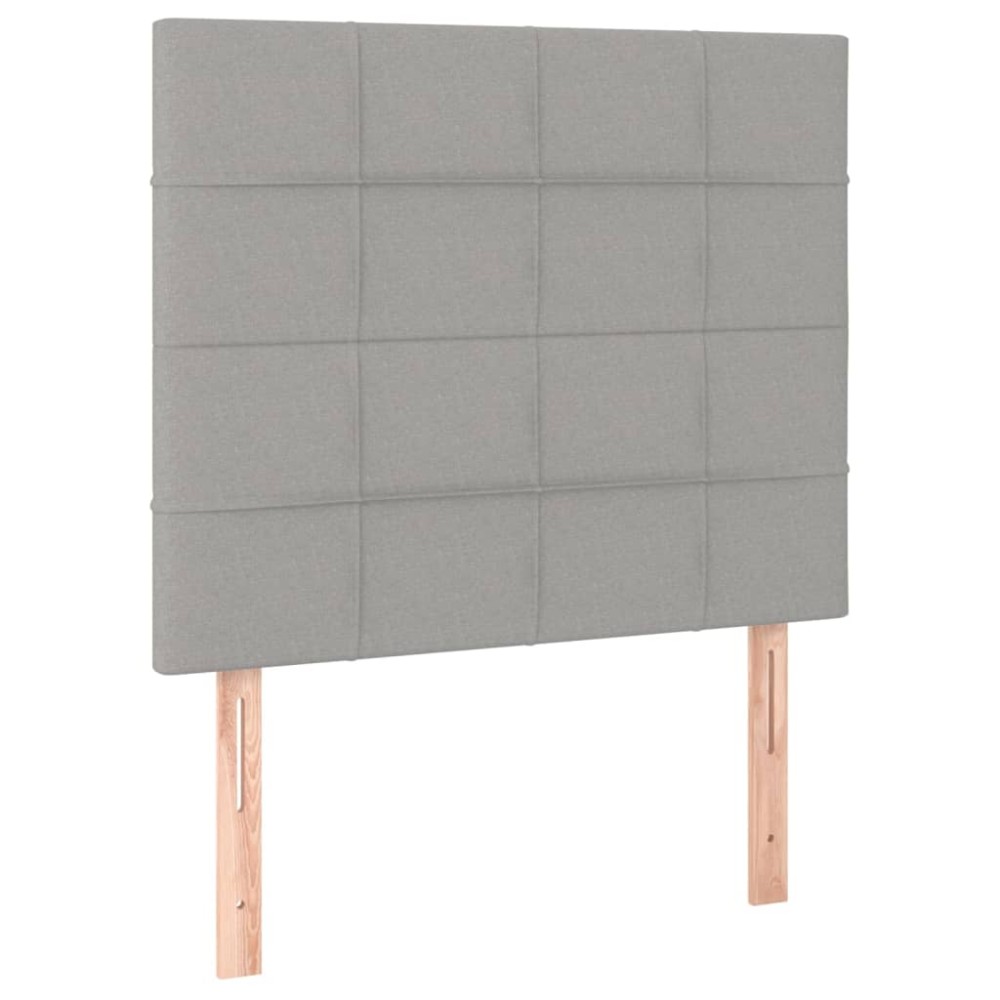 vidaXL Tăblii de pat, 2 buc, gri deschis, 80x5x78/88 cm, textil