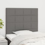 vidaXL Tăblii de pat, 2 buc, gri închis, 80x5x78/88 cm, textil