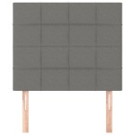 vidaXL Tăblii de pat, 2 buc, gri închis, 80x5x78/88 cm, textil