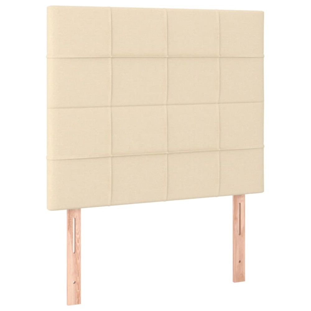 vidaXL Tăblii de pat, 2 buc, crem, 80x5x78/88 cm, textil