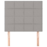 vidaXL Tăblii de pat, 2 buc, gri deschis, 90x5x78/88 cm, textil