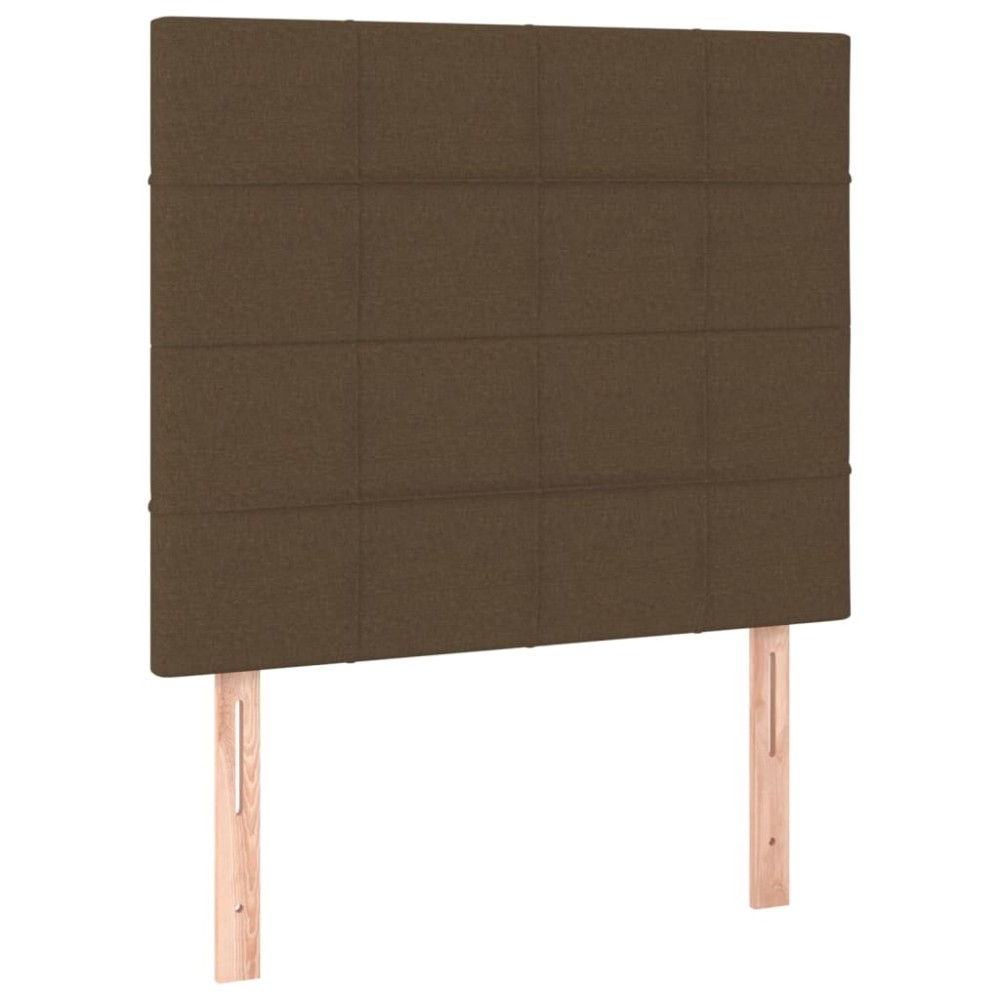 vidaXL Tăblii de pat, 2 buc, maro închis, 90x5x78/88 cm, textil