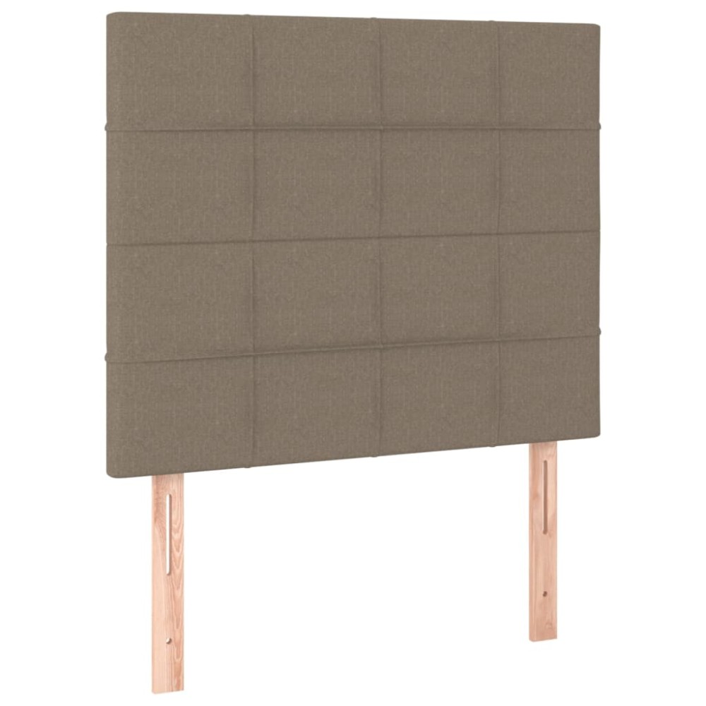 vidaXL Tăblii de pat, 2 buc, gri taupe, 90x5x78/88 cm, textil