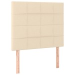 vidaXL Tăblii de pat, 2 buc, crem, 90x5x78/88 cm, textil vidaXL Tăblii de pat, 2 buc, crem, 90x5x78/88 cm, textil