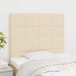 vidaXL Tăblii de pat, 2 buc, crem, 90x5x78/88 cm, textil vidaXL Tăblii de pat, 2 buc, crem, 90x5x78/88 cm, textil
