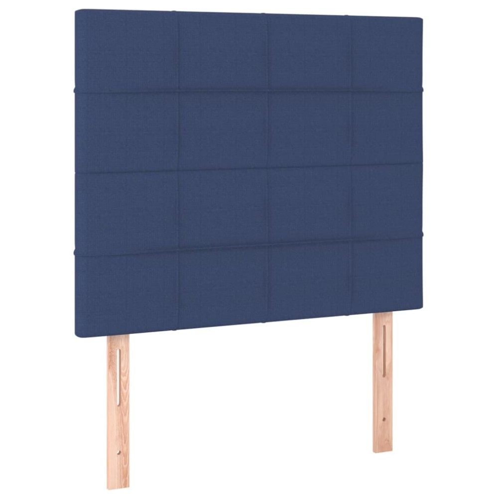 vidaXL Tăblii de pat, 2 buc, albastru, 90x5x78/88 cm, textil