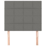 vidaXL Tăblii de pat, 2 buc, gri închis, 100x5x78/88 cm, textil