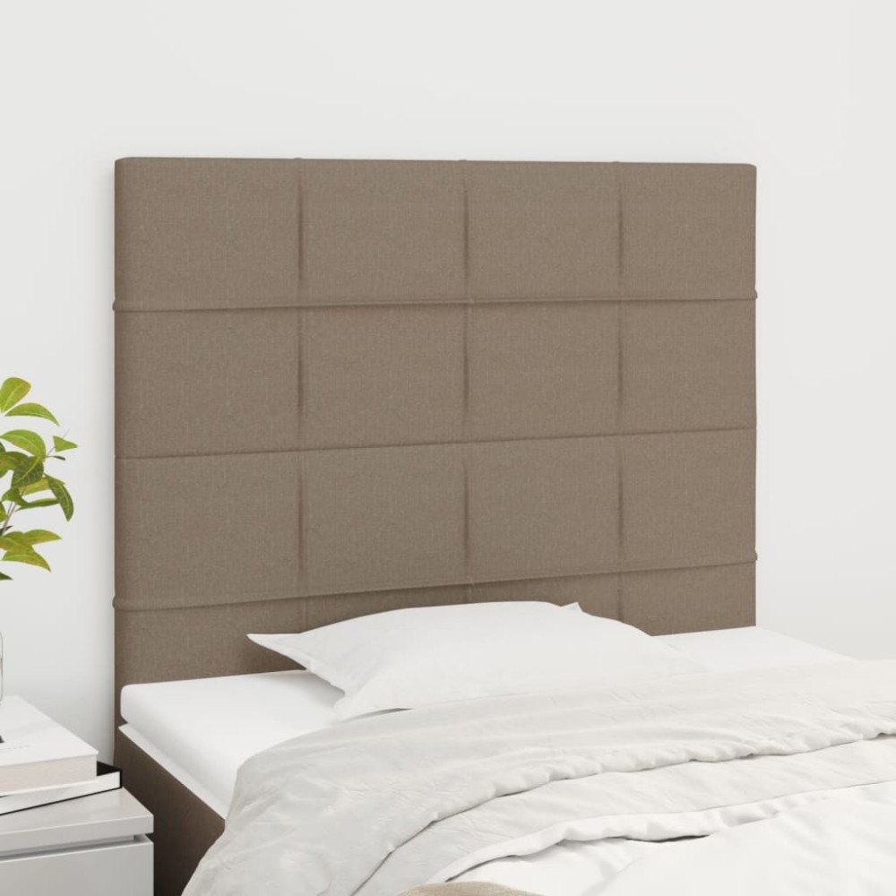 vidaXL Tăblii de pat, 2 buc, gri taupe, 100x5x78/88 cm, textil