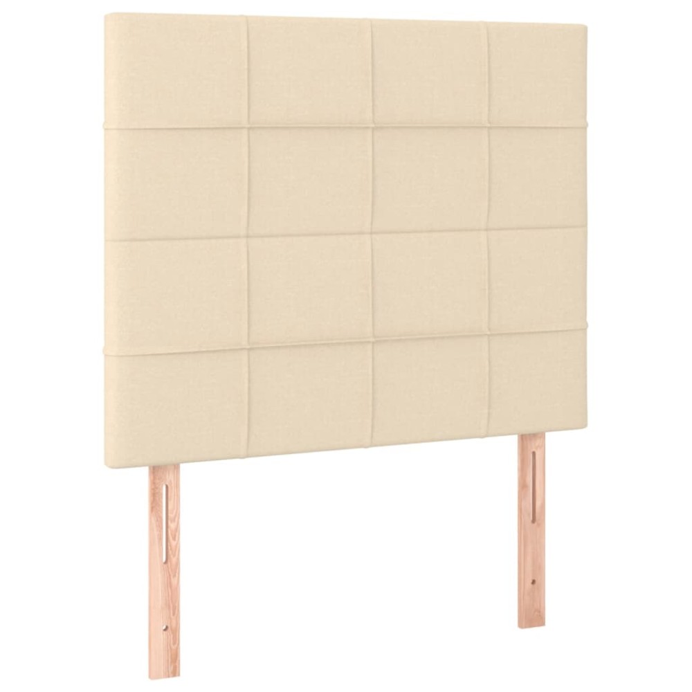 vidaXL Tăblii de pat, 2 buc, crem, 100x5x78/88 cm, textil