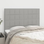 vidaXL Tăblii de pat, 4 buc, gri deschis, 72x5x78/88 cm, textil vidaXL Tăblii de pat, 4 buc, gri deschis, 72x5x78/88 cm, textil