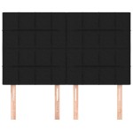 vidaXL Tăblii de pat, 4 buc, negru, 72x5x78/88 cm, textil vidaXL Tăblii de pat, 4 buc, negru, 72x5x78/88 cm, textil