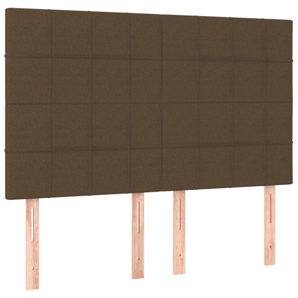 vidaXL Tăblii de pat, 4 buc, maro închis, 72x5x78/88 cm, textil