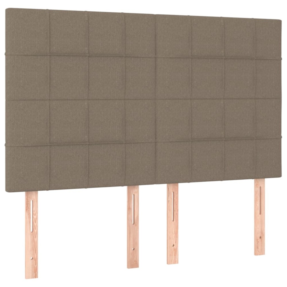 vidaXL Tăblii de pat, 4 buc, gri taupe, 72x5x78/88 cm, textil