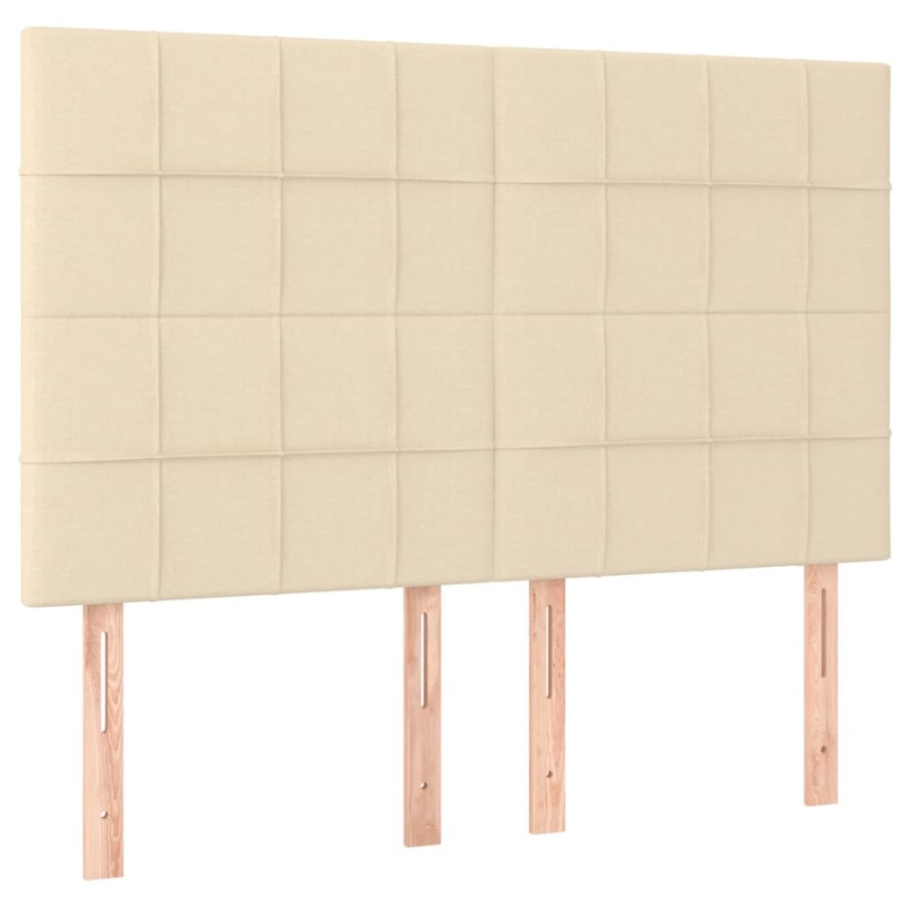 vidaXL Tăblii de pat, 4 buc, crem, 72x5x78/88 cm, textil