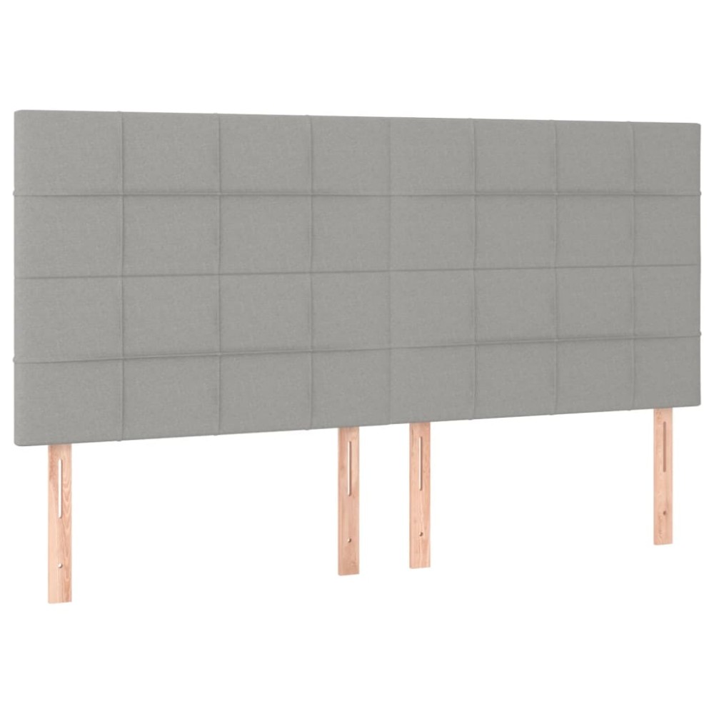 vidaXL Tăblii de pat, 4 buc, gri deschis, 80x5x78/88 cm, textil