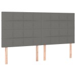vidaXL Tăblii de pat, 4 buc, gri închis, 90x5x78/88 cm, textil vidaXL Tăblii de pat, 4 buc, gri închis, 90x5x78/88 cm, textil
