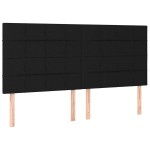 vidaXL Tăblii de pat, 4 buc, negru, 90x5x78/88 cm, textil vidaXL Tăblii de pat, 4 buc, negru, 90x5x78/88 cm, textil