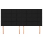 vidaXL Tăblii de pat, 4 buc, negru, 90x5x78/88 cm, textil vidaXL Tăblii de pat, 4 buc, negru, 90x5x78/88 cm, textil